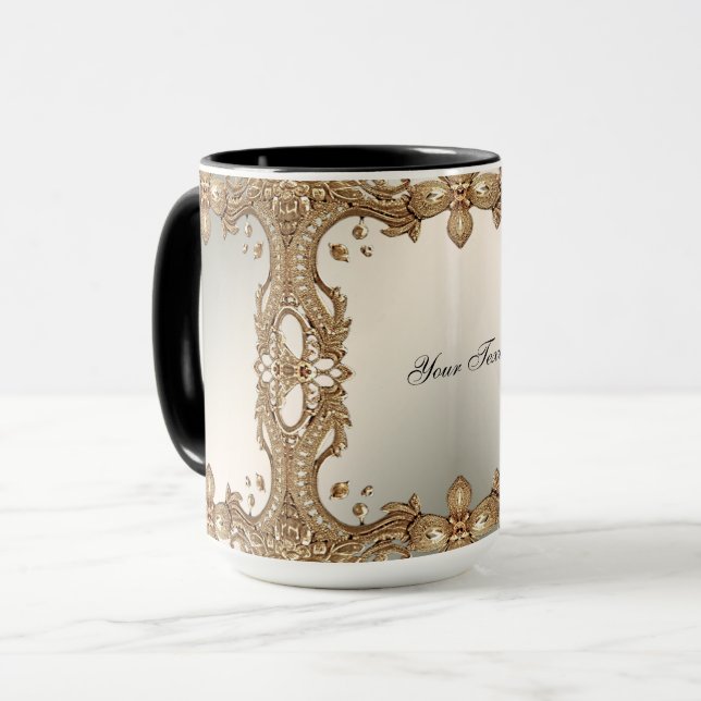 Mug Mugueuse à cadre orné doré (Devant gauche)