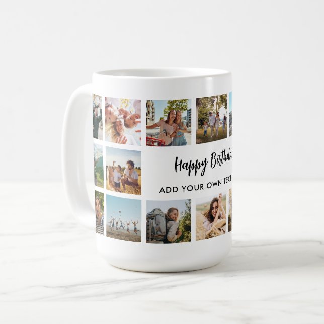 Mug Mugueuse personnalisée de collage de photos d'anni (Devant gauche)