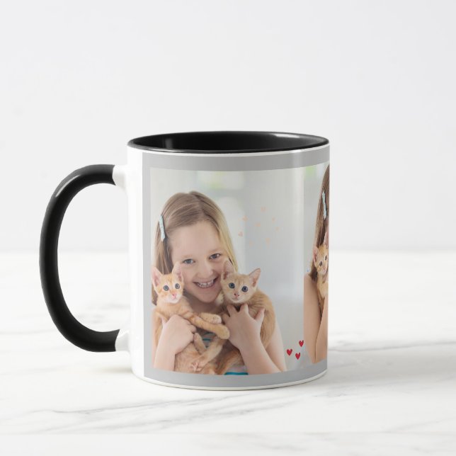 Mug Multi Photo Collage Moderne Personnalisé chatte ad (Gauche)