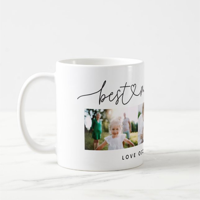 Mug Multi photo moderne typographie script meilleur ma (Gauche)