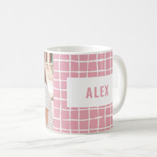 Mug Multi photo rose vérifier fun typographie meilleur