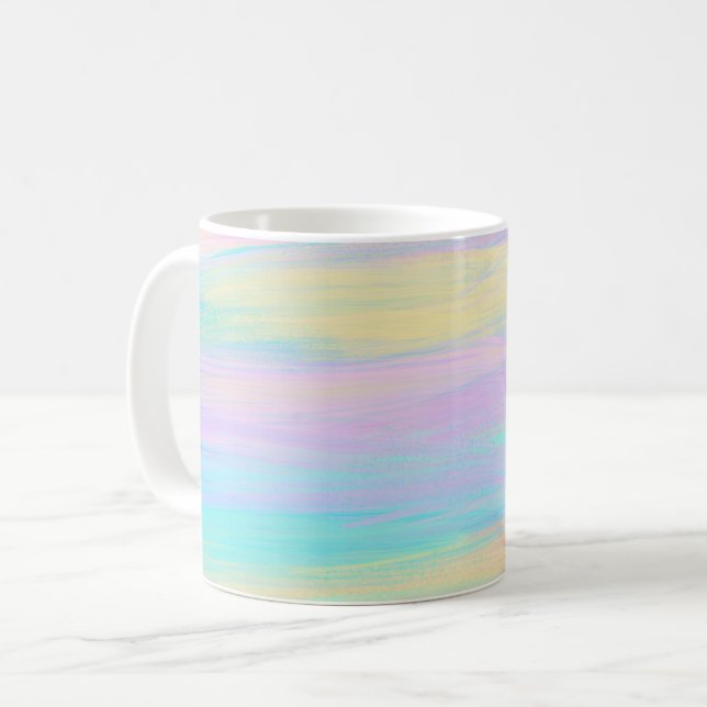 Mug Multicolor à bandes de peinture en continu (Devant gauche)