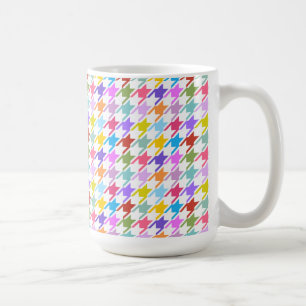 Mug Multicolor Houndstooth+Motif blanc