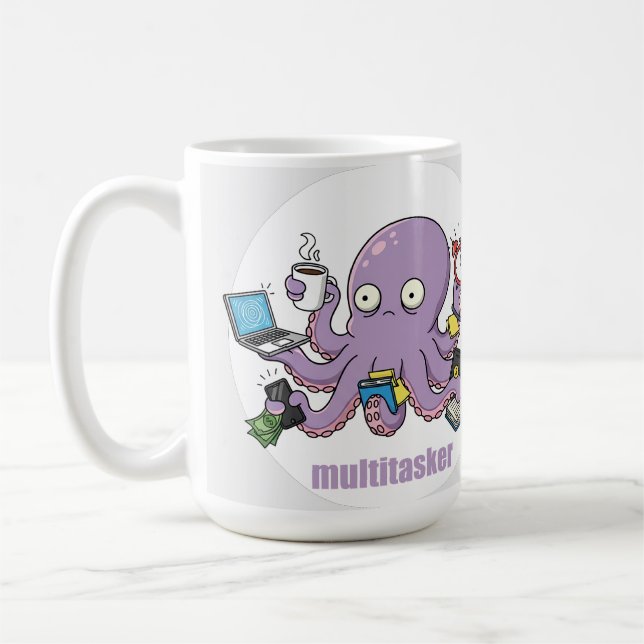 Mug Multitasker – Funny Chaotic Octopus Dark Humor  (Gauche)