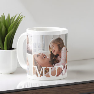 Mug MUM - Collage photo multiple et monogramme personn
