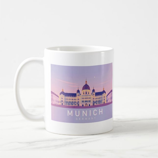 Mug Munich Allemagne Pastel Voyage Design (Gauche)