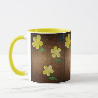 Mug muqueuse de peinture à la fleur jaune