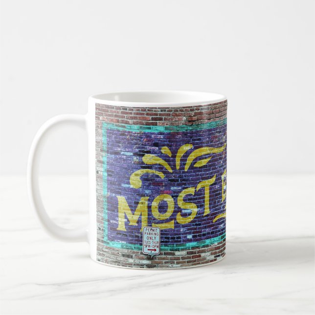 Mug Mur de brique rétro et la plupart excellent papa M (Gauche)