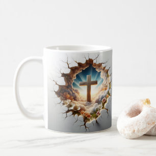 Mug Mur de Jésus 3D et Tronc fissuré