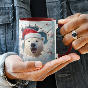 Mug Mur de neige de l'ours polaire du Père Noël