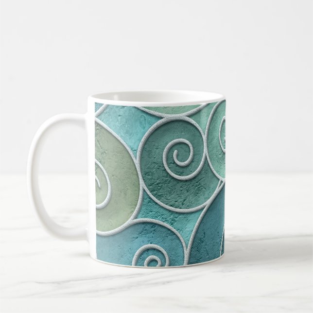 Mug Mur plâtre texture transparente avec motif tourbil (Gauche)