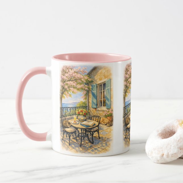 Mug Murmurations de Sage  Vieille vie marine (Avec donut)