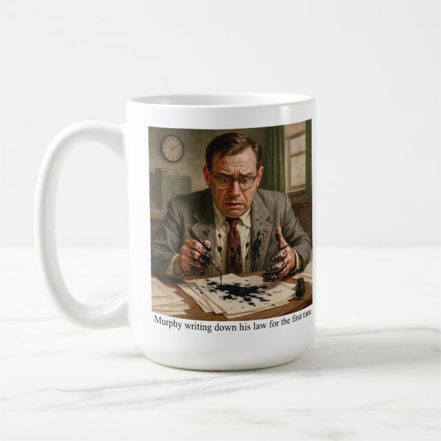 Mug Murphy writing down his law for the first time. (Gauche)