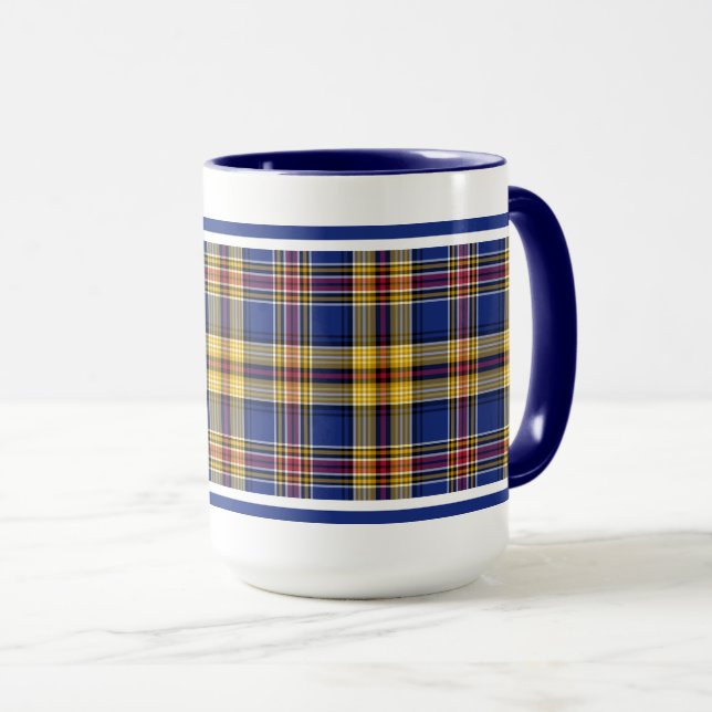 Mug Murtaugh Tartan bleu et or irlandais plaid (Devant droit)
