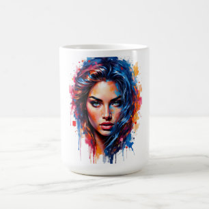 Mug Muse Chromatique - Portrait De Splash Néon
