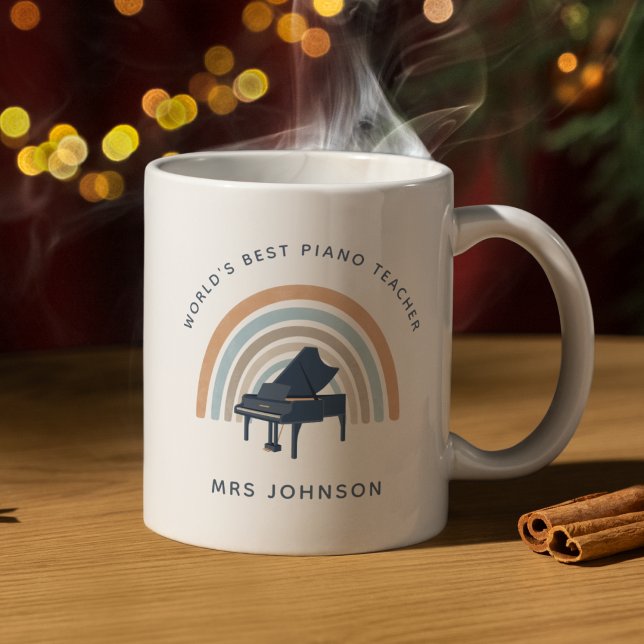 Mug Music Teacher Rainbow Piano  (Créateur téléchargé)