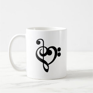 Mug Musicien Cœur de musique - Clé de sol clé de fa