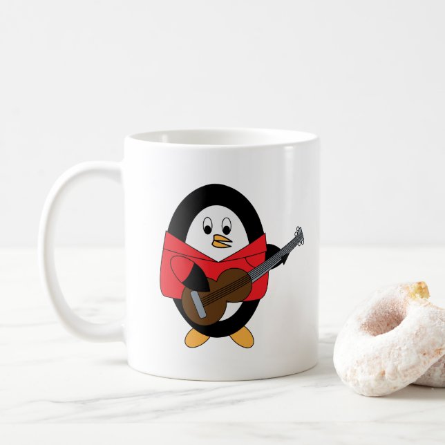 Mug Musicien de guitare Penguin mignonne (Avec donut)