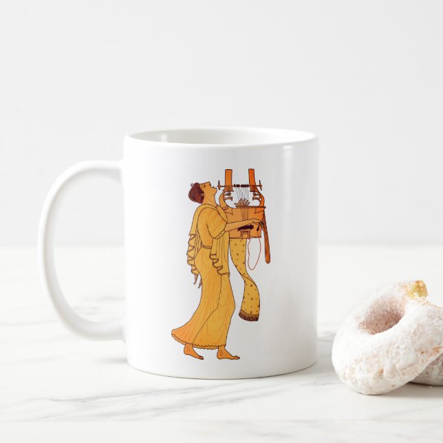 Mug Musicien grec ancien chantant et jouant Kithara (Avec donut)