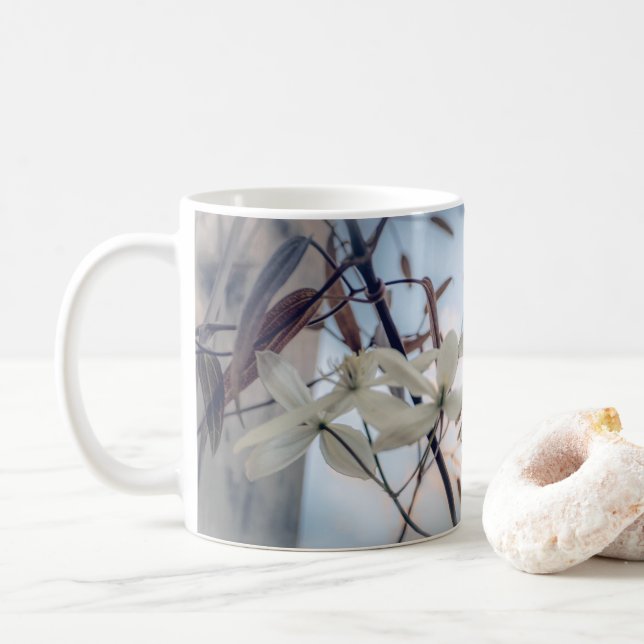 Mug Musique à fleurs Clematis blanche (Avec donut)