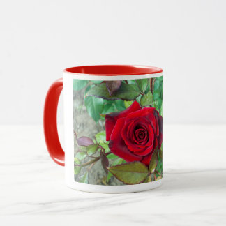 Mug Musique à fleurs de rose rouge