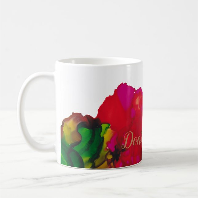 Mug Musique à fleurs magenta (Gauche)