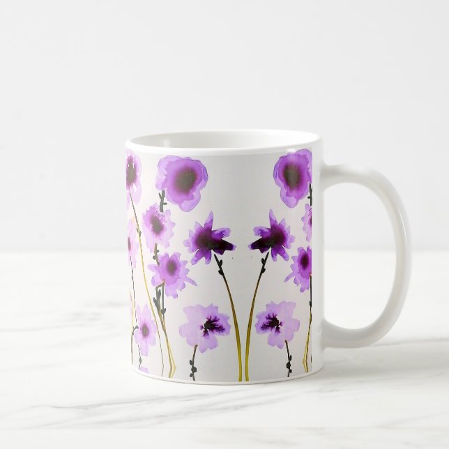 Mug Musique à fleurs violettes (Droite)