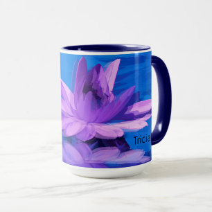 Mug Musique à l'eau violette Lily sur bleu