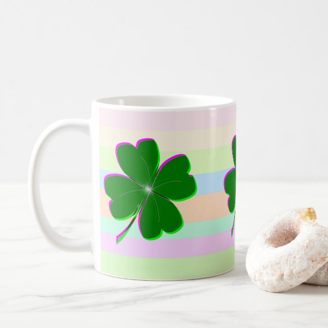 Mug Musique à quatre feuilles brillantes (Avec donut)