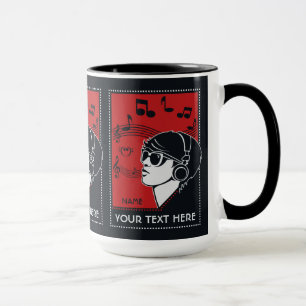 Mug Musique Art déco texte personnalisé