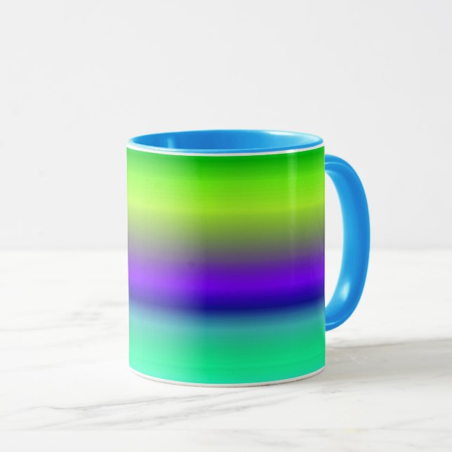 Mug Musique bleu vert dégradé (Devant droit)