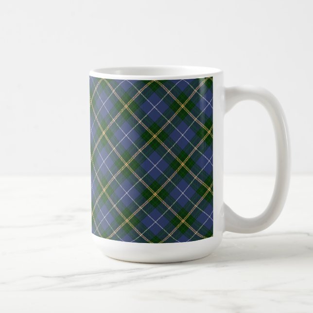 Mug Musique bleue et verte Tartan Plaid (Droite)