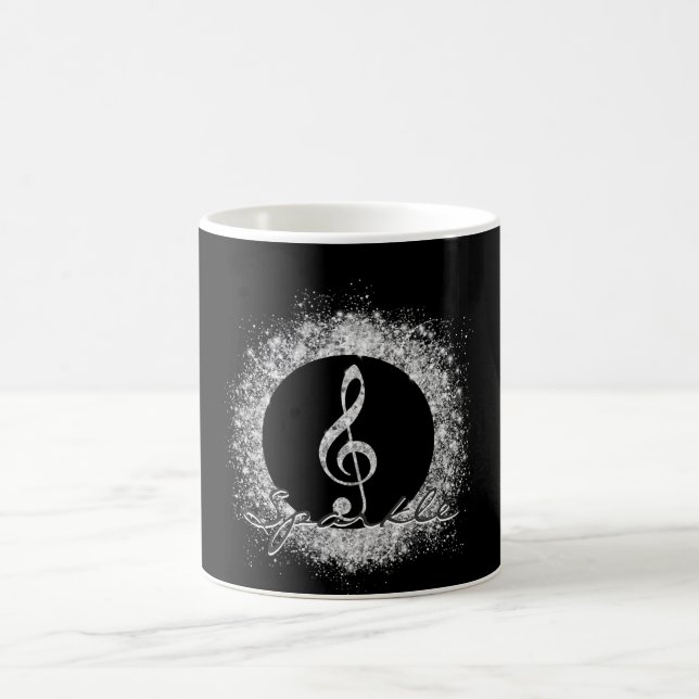 Mug Musique cool tendance Treble Clef Parties scintill (Centre)