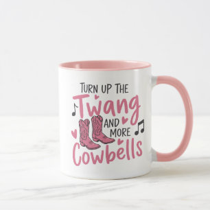 Mug Musique Country Western Rose Avec Bottes De Cowboy