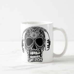 Mug Musique crâne avec casque de sucre