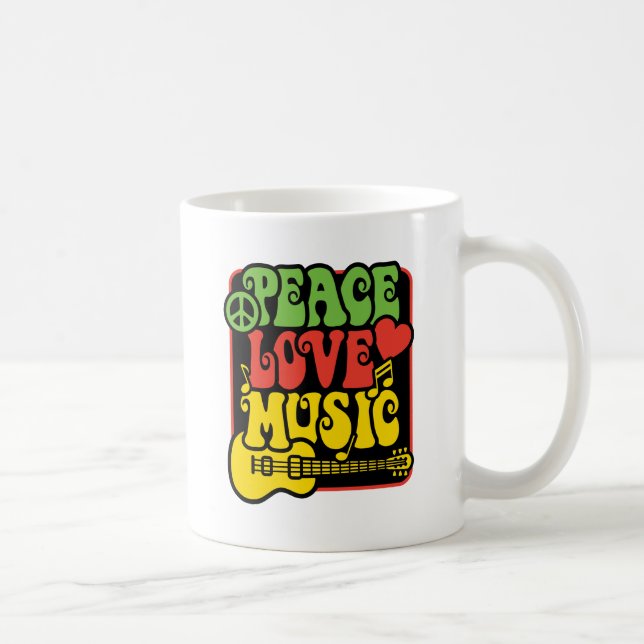 Mug Musique d'amour de paix de Rasta (Droite)