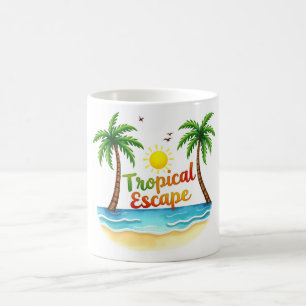 Mug Musique d'aquarelle de plage de l'évasion tropical