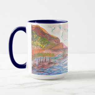 Mug Musique d'aquarelle du coucher de soleil italien