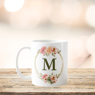 Mug Musique d'aquarelle rose monogramme