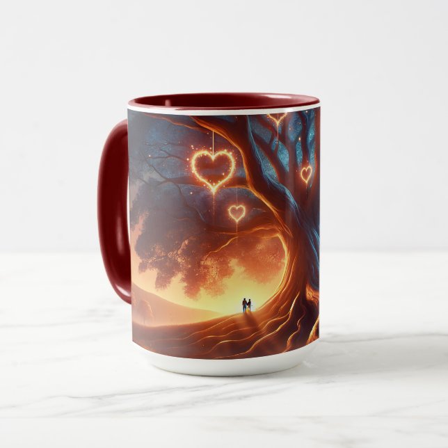 Mug Musique d'arbre cardiaque enchantée (Devant gauche)