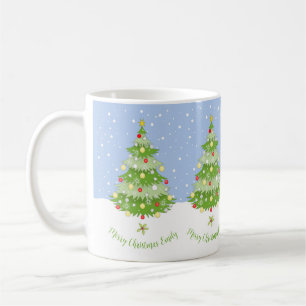 Mug Musique d'arbre de Noël personnalisée