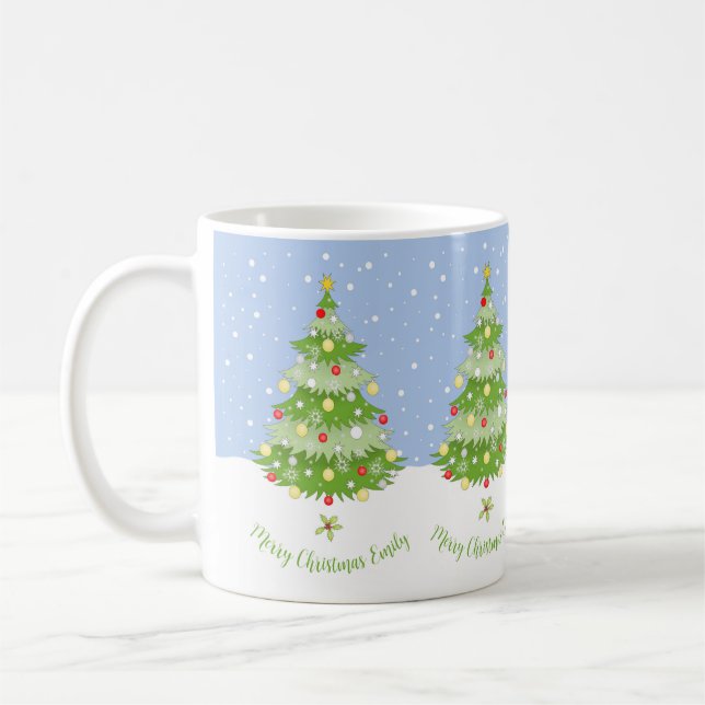 Mug Musique d'arbre de Noël personnalisée (Gauche)