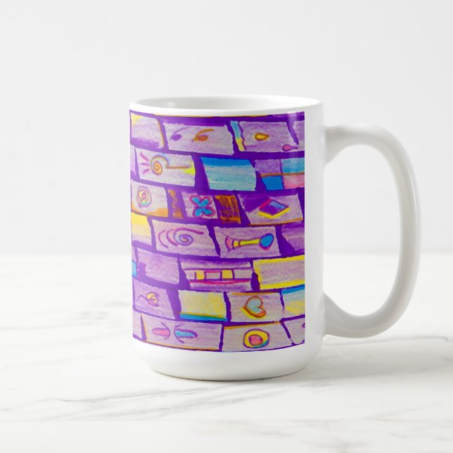 Mug Musique de briques violettes nettes (Droite)