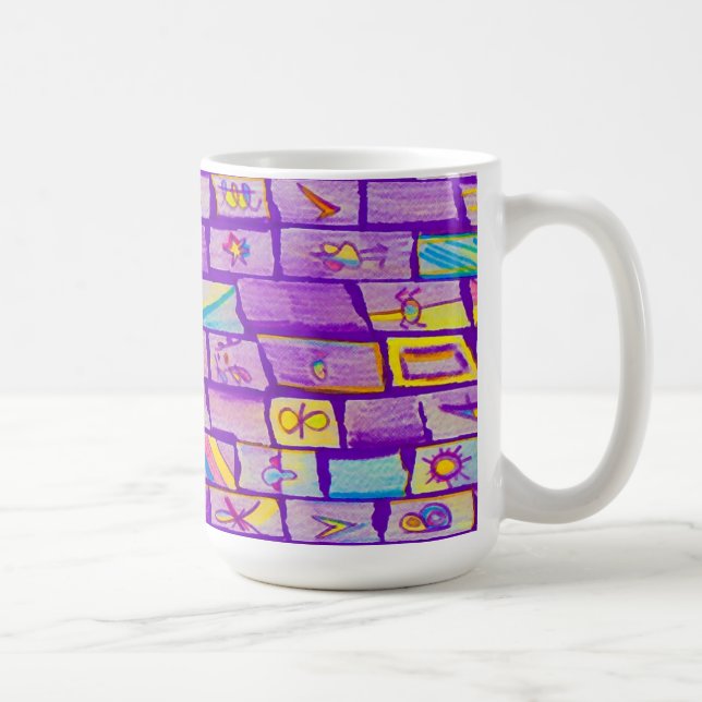 Mug Musique de briques violettes nettes (Droite)