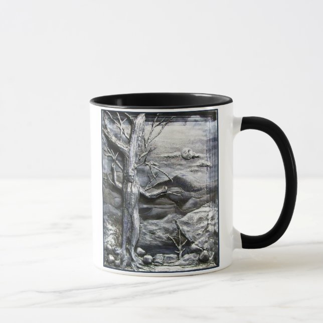 Mug Musique de café 3D Treeman noir et blanc (Droite)
