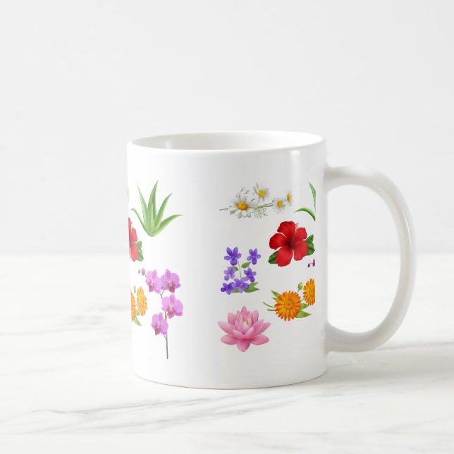 Mug Musique de collection de fleurs et de plantes (Droite)