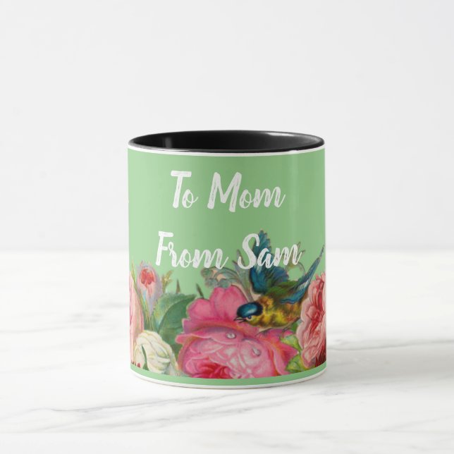 Mug Musique de collection Rose personnalisée (Centre)