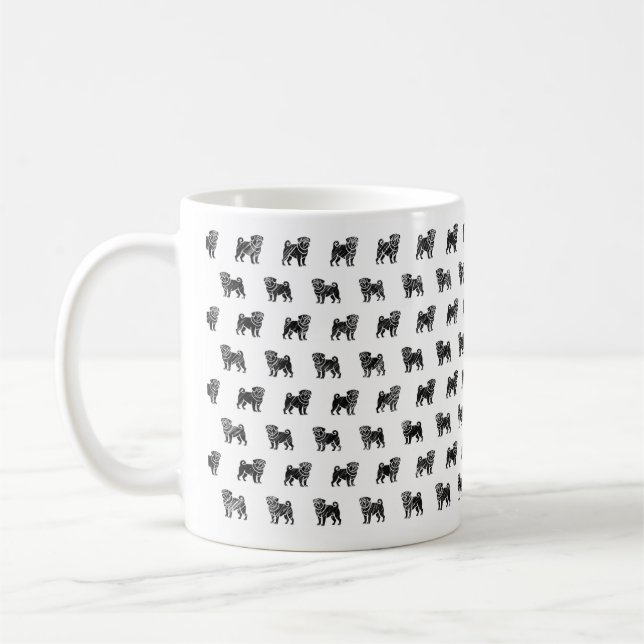 Mug Musique de conception d'esquisse de carlin (Gauche)