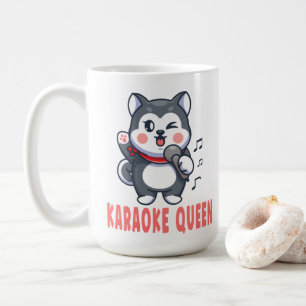 Mug Musique de karaoké drôle Chien amateur Husky sibér