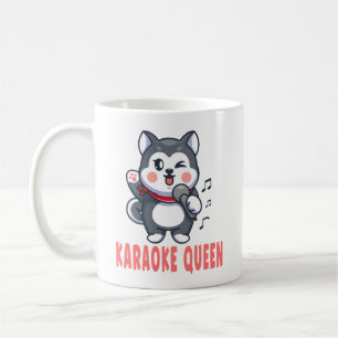 Mug Musique de karaoké drôle Chien amateur Husky sibér